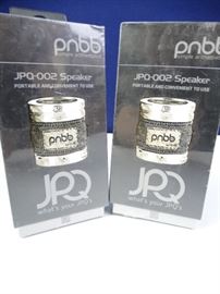 JPQ Portable Aluminum and Denim Speakers (2)