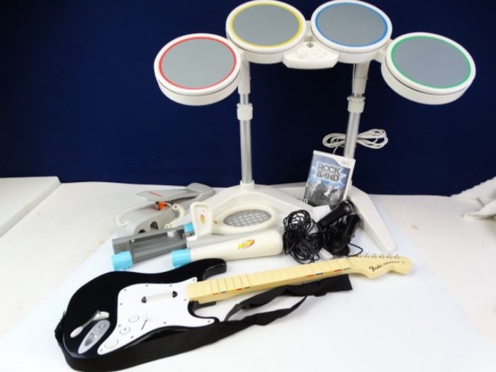 Wii Rock Band Set and Wii Sports Controller