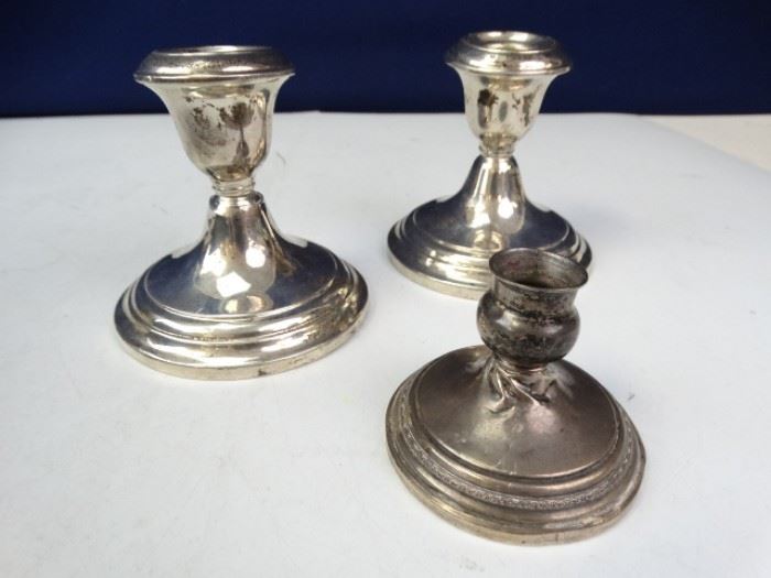 Sterling Silver Sterling Plated Candle Holders