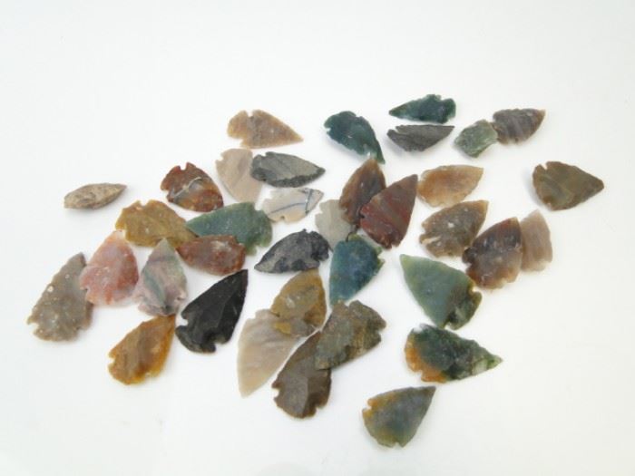 36 Native Indian Arrowheads