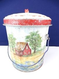 Vintage HandPainted Milk Pail
