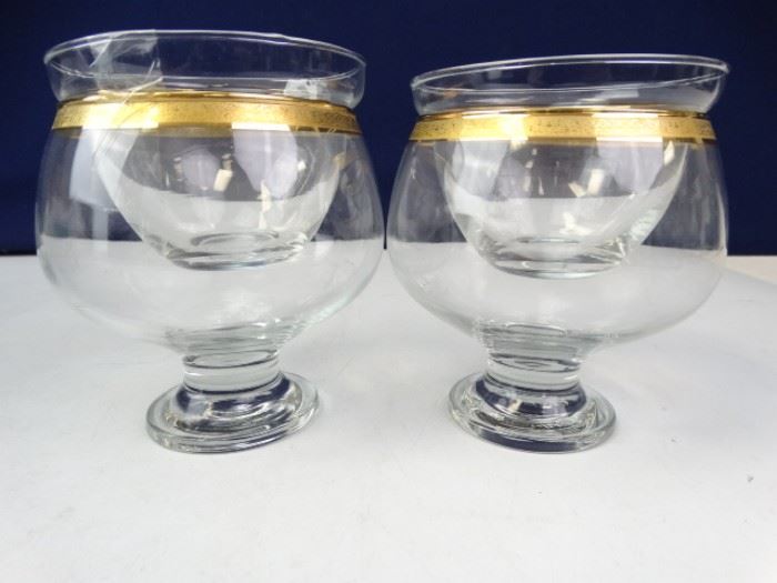 Gold Trim Shrimp Cocktail Bowls