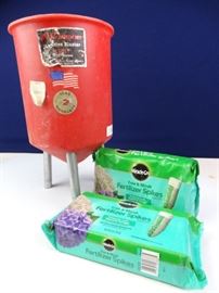 Sand Blaster Hopper and Fertilizer Spikes
