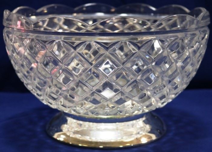 Sterling base crystal bowl