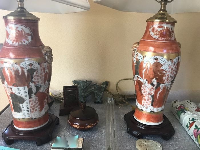 Chinese vases made into lamps.
