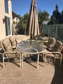 Brown Jordon patio furniture with 2 chaise lounge chairs