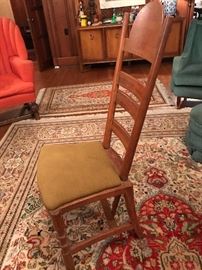 An oak armless chair, hand-made, artistic