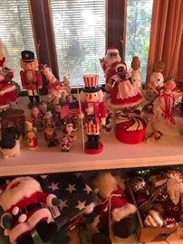 Large collection of Santa Clauses and other Christmas items