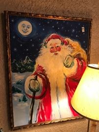 Jane Frier Hankins painting of Santa. Jane is the niece of Brenda Heringer