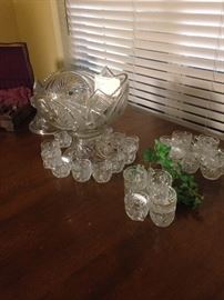 Vintage punch bowl and cup