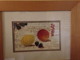 One of two coordinating fruit pictures