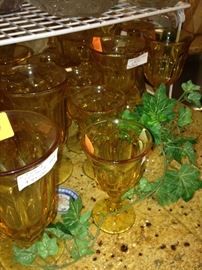 Amber Fostoria glassware