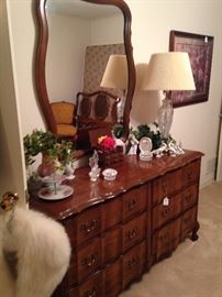Double dresser with large mirror