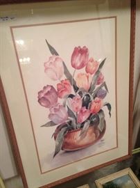 Framed tulip art