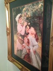 Art of children in the orchard