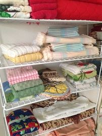 Place mats, napkins, and hand towels