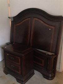 Queen bed and matching nightstand