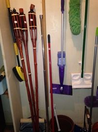 Tiki torches; cleaning supplies