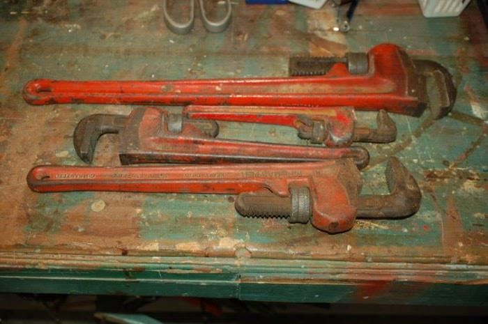 Selection of pipe wrenches
