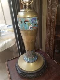 Incredible brass and cloissannae Asian lamp