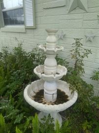 Plastic composite three tier water fountain. $150