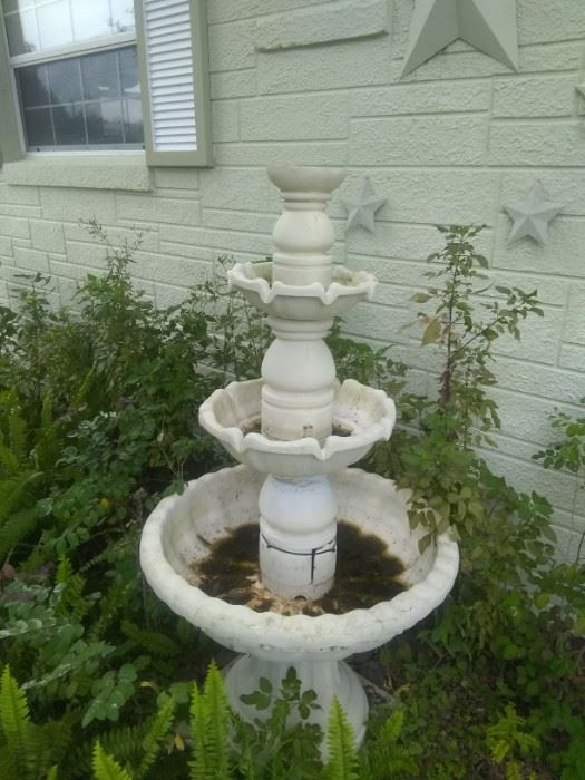 Plastic composite three tier water fountain. $150