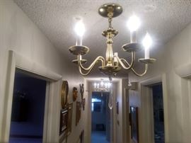 Brass looking  chandeliers $30 each