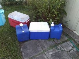 Blue camper water containers $4.00 each