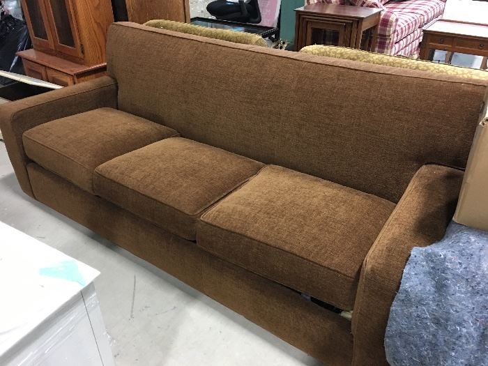 Brown chenille sleeper sofa 86"x40"deep
