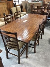 Farm table with 6 chairs 40"x30"x7'