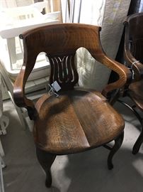 Set of 3 solid wood bank chairs 