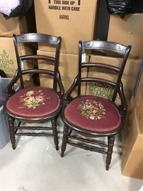 Pair of needlepoint chairs