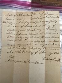 Close up if one of the slave purchase papers