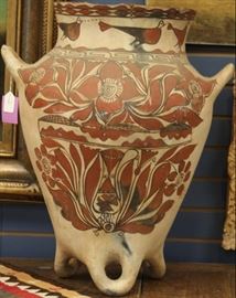 LOT #7137 - DECORATIVE MEXICAN PAINTED POTTERY VESSEL