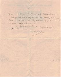 LOT #7329 - JAMES ABBOTT MCNEILL WHISTLER, SIGNED LETTER, 1888