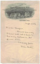 LOT #7333 - WILLA CATHER (1873-1947), SIGNED LETTER