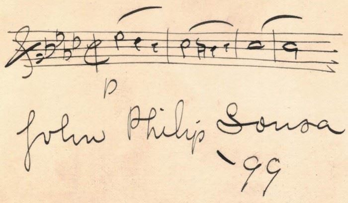 LOT #7336 - JOHN PHILIP SOUSA (1854-1932), SIGNATURE