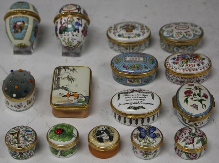 LOT #7394 - LOT OF (15) HALYCON DAYS ENAMEL BOXES