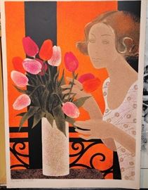 LOT #7663 - YVES GANNE (FRENCH, B. 1931), "TULIPES" LITHOGRAPH   *** multiple lots by this artist! ***