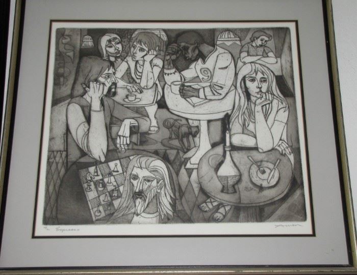 LOT #7747 - IRVING AMEN (1918-2011), "EXPRESSO" ETCHING