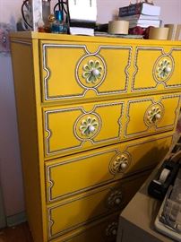 1970's Drexel Plus One Chest of Drawers w/ Daisy Pulls