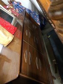 Mid Century Modern Danish Dresser w/ Hourglass Mirror