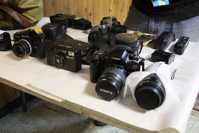 Various Vintage Cameras and Equipment