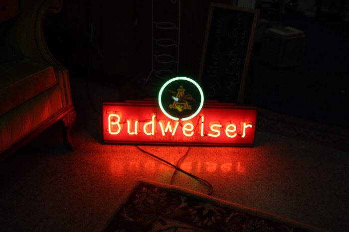 Classic Budweiser King of Beers Sign, NEON