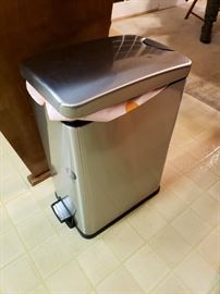 Stainless steel trashcan. 