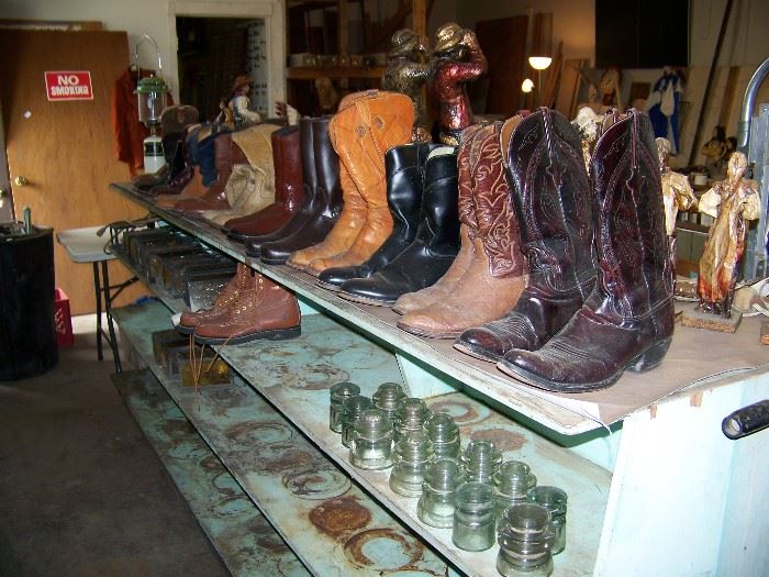 Cowboy and work boots. Insulators.