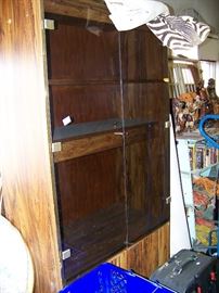 Book case with glass doors.