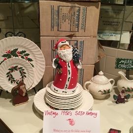 Vintage SCTO Xmas ware, holly pattern