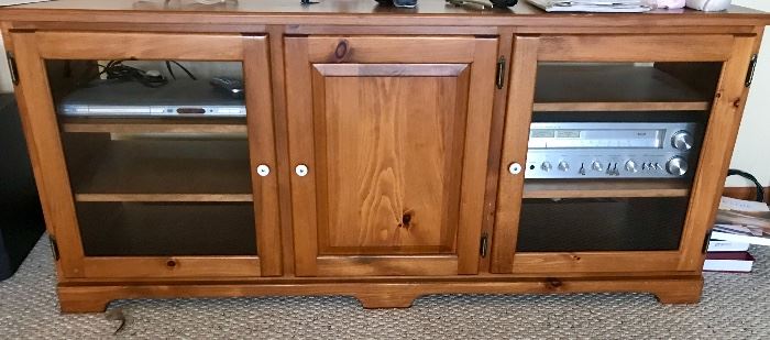 TV stand with cabinets for stereo, gaming consoles etc.