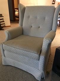 Cream colored upholstered chair